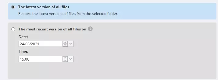 file versioning feature choose the file you want