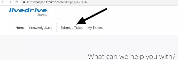 submit a ticket to livedrive