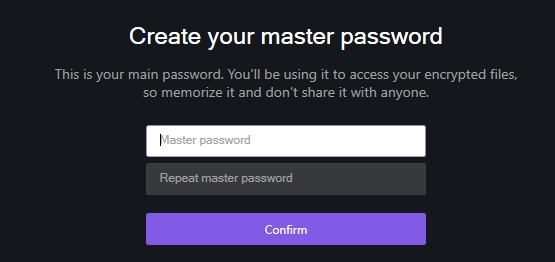 create master password