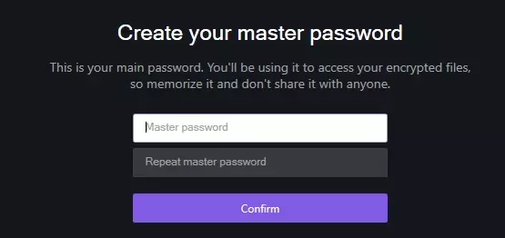 create master password