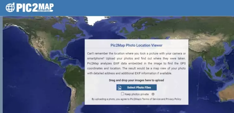 pic2map website upload photos