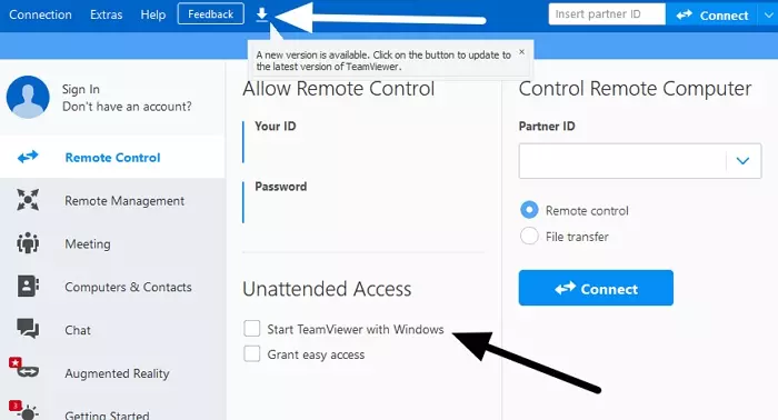 teamviewer remote control tab