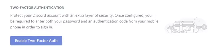 enable two factor authentication on discord