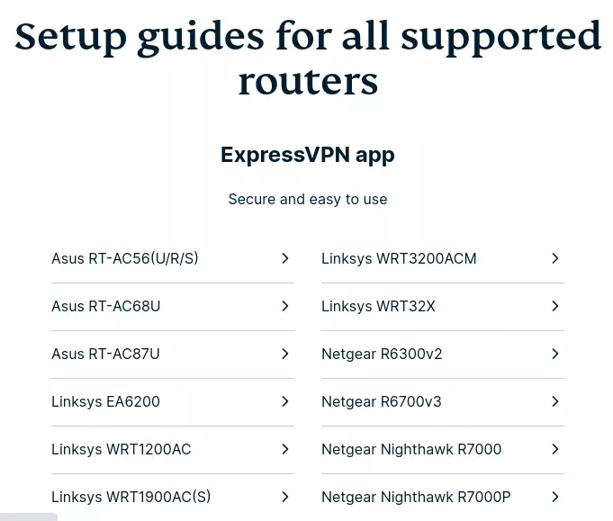 ExpressVPN setup guides for routers