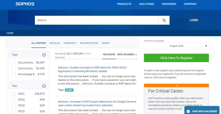 Sophos knowledge hub