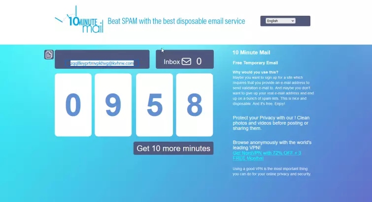 10 minute mail website