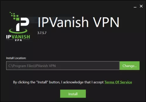 Installation of IPVanish on Windows 10