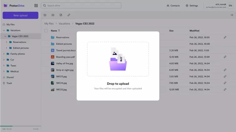 Proton Drive desktop app white mode