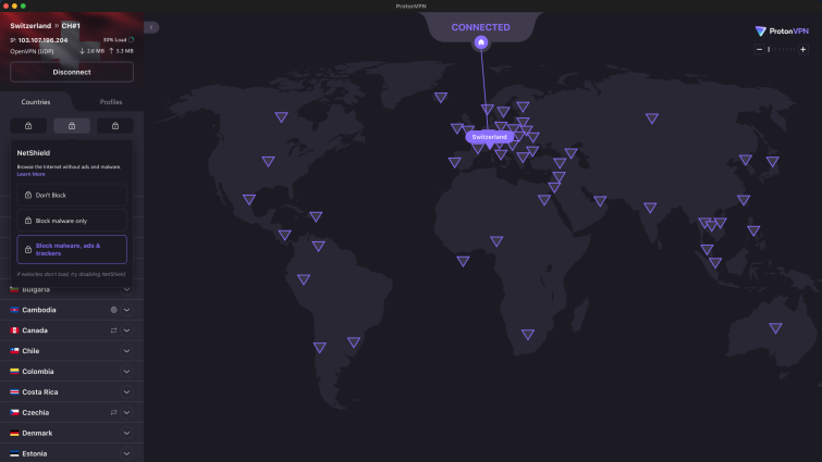 Mode Sombre De L'application De Bureau Proton Vpn