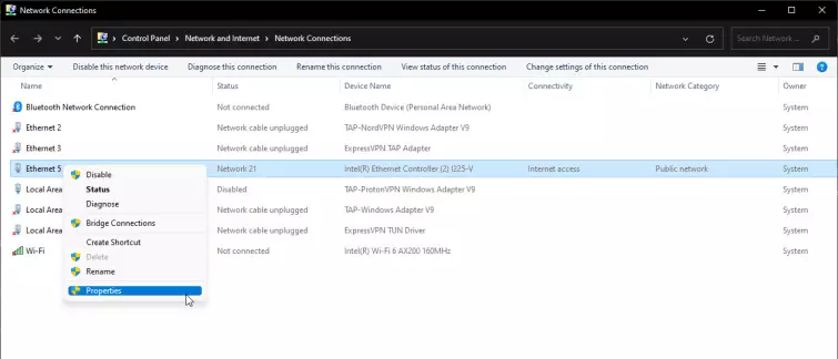 network connections 2