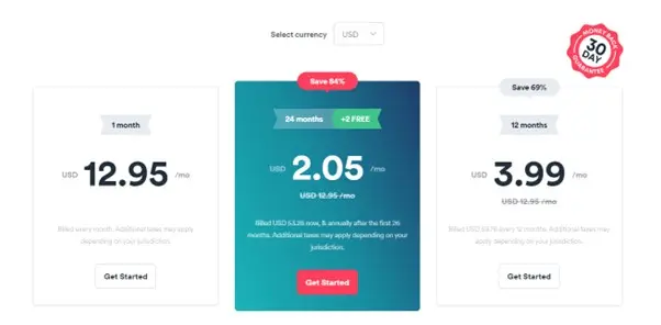 Surfshark has three pricing options.