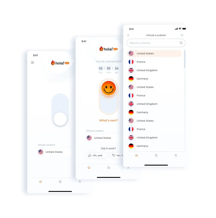 Hola has an app for iPhones.