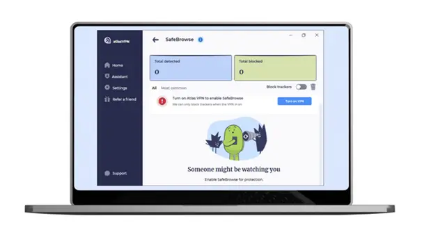 Atlas VPN protects against unwanted ads.