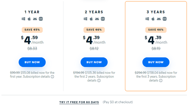 Avast Secureline Doesn'T Have The Best Range Of Pricing Options.