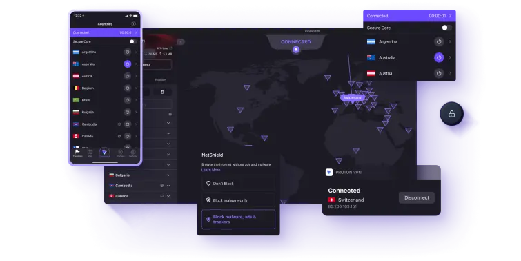 Proton VPN has an easy-to-use GUI.