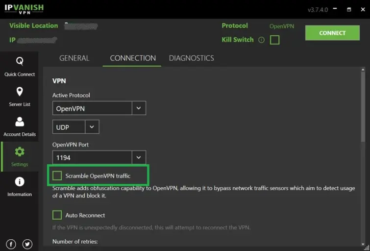 IPVanish connection