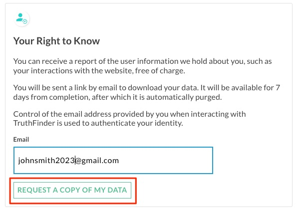 request my data