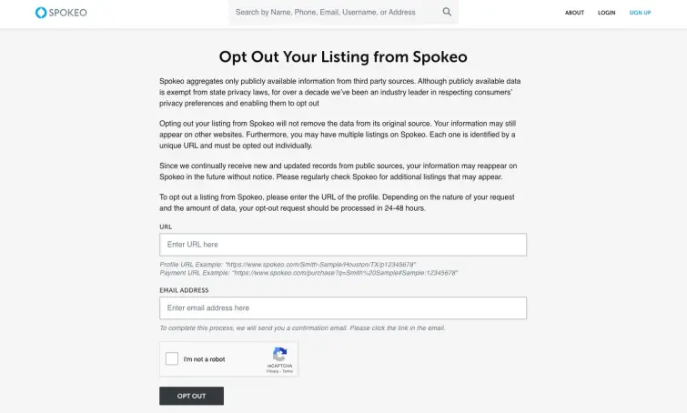 opt out option opt out option