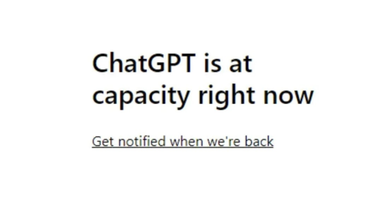chatgbt capacity notification