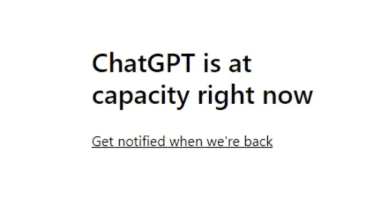 chatgbt capacity notification