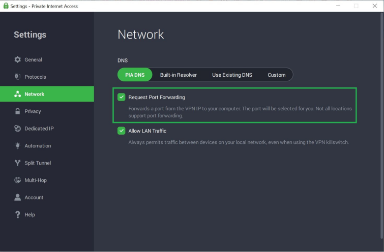 PIA network