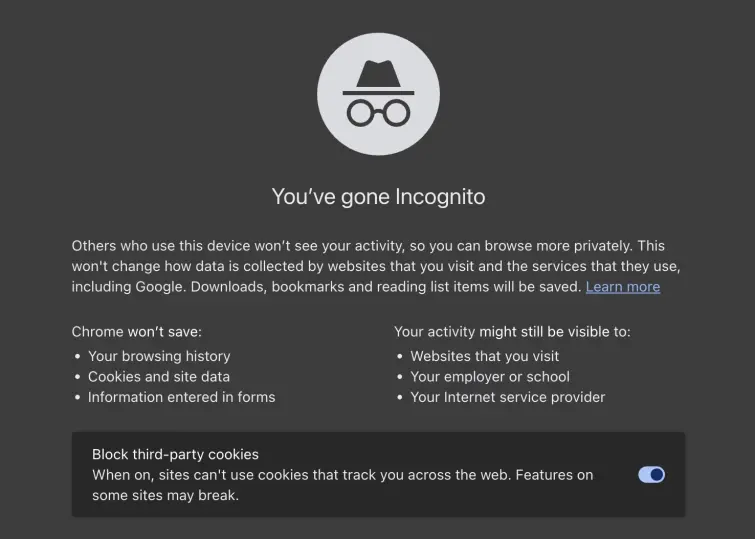 incognito option