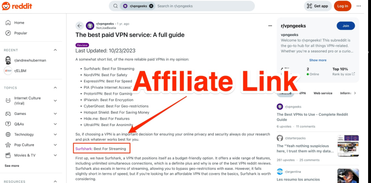 reddit aff link surfshark
