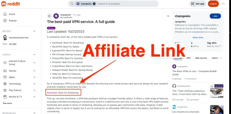 reddit aff link surfshark