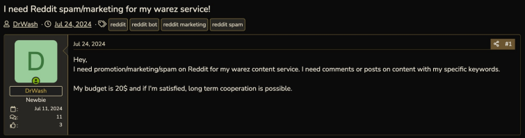 subreddits for sale example